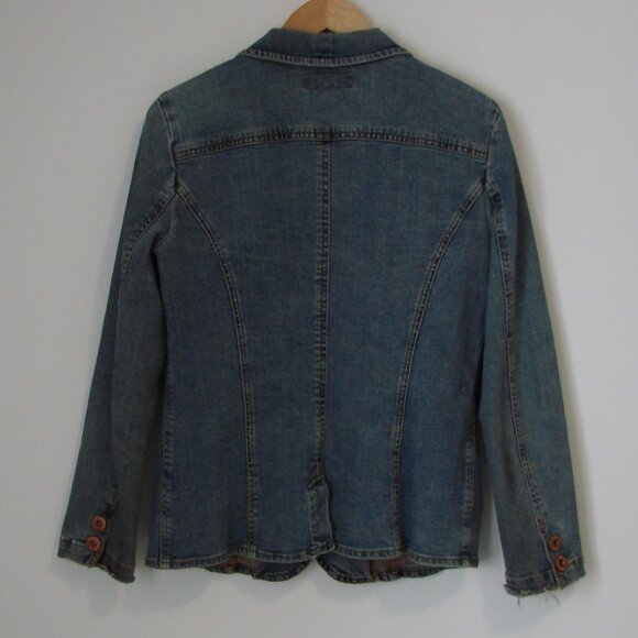 Vintage Y2K Levi's Denim Jean Blazer Jacket Distressed Grunge Size Large 12 / 14 - Picture 10 of 14